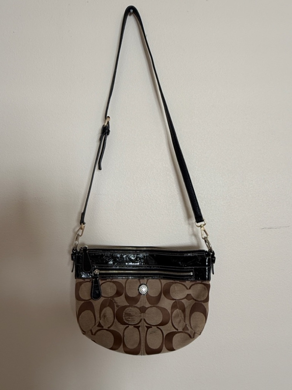 Vintage coach cross-bag  with inserted straps